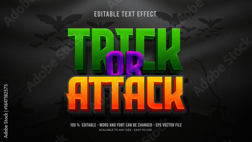 Editable text effect trick or treat 3d style premium vector	