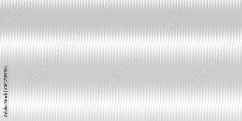 Soft blurred ribbed glass in gray with striped background and window overlay. Metallic silver polycarbonate sheet effect with abstract vertical gradient texture, ideal for an empty banner backdrop.