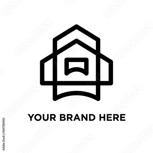 home rocket simple bold line minimal log