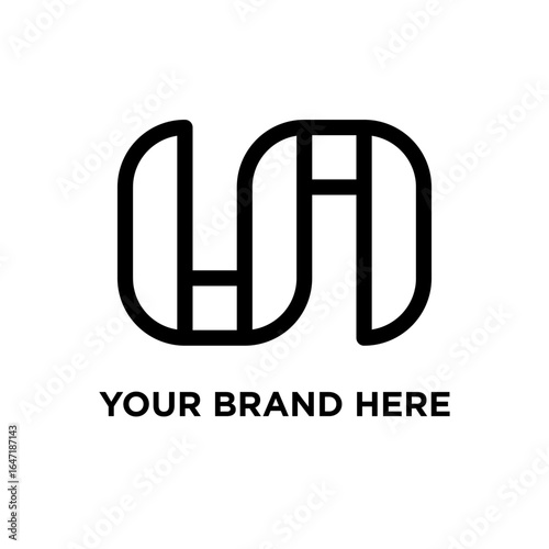  Wave Grid simple bold line minimal logo