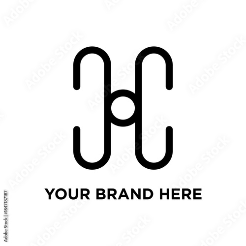 Dual Link simple bold line minimal logo.eps