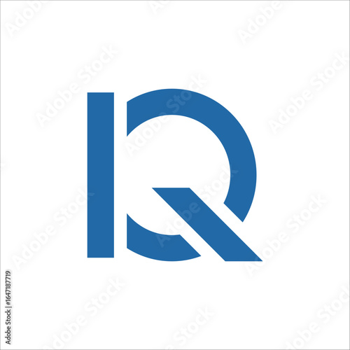 IQ logo concept with minimalist modern style, letter I with Q logo design, geometrical IQ logo