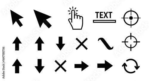 A versatile set of essential cursor and navigation icons. Collection of graphic elements for web, UI, UX, and application design. Free Download A versatile set of essential cursor and navigation icons. Collection of graphic elements for web, UI, UX, and application design. - GFXLoad