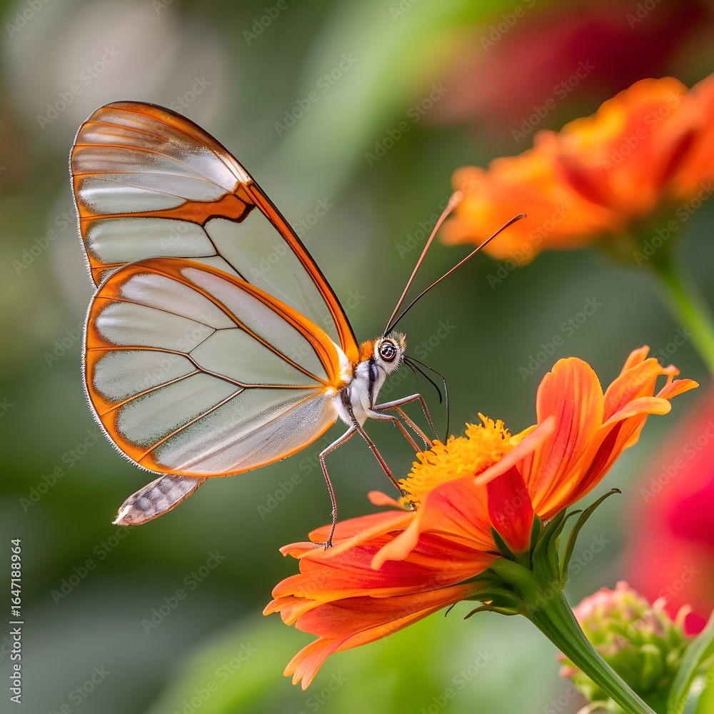 Fototapeta premium butterfly on flower