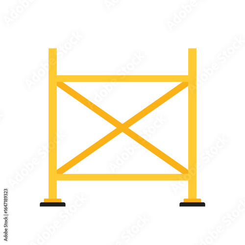 Scaffolding. Vector flat design aluminum prefabricated scaffolding isolated illustration white background.