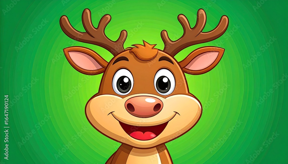 Cute cartoon deer face Cute cartoon deer face