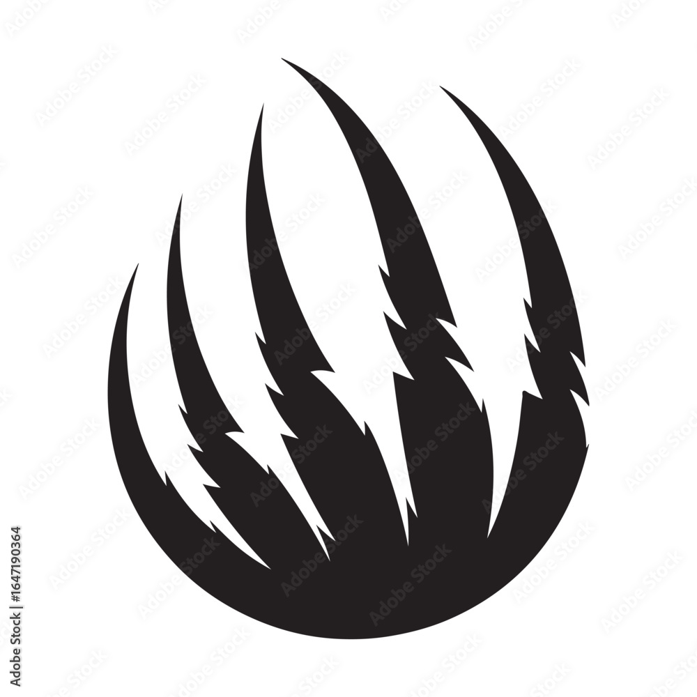 Fototapeta premium Black and White Animal Claw Scratches Vector