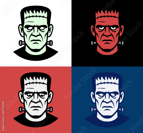 Classic Monster Mascot - Frankenstein Vector Set