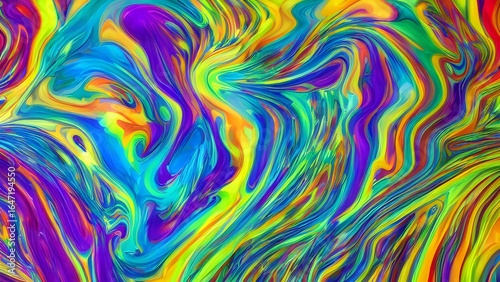 Abstract seamless psychedelic striped rainbow pattern with a colorful wave design for a vibrant textile or wallpaper backdrop