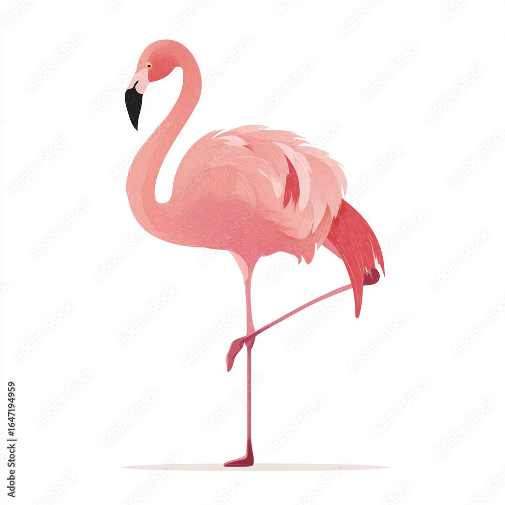 Fototapeta premium flat vector flamingo standing