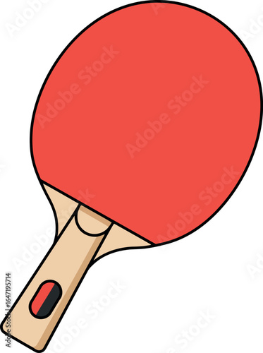 Red ping pong paddle