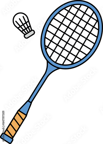 Badminton racket and shuttlecock sport equipment