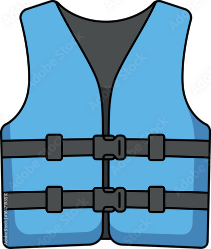 Blue life vest safety equipment for water sports