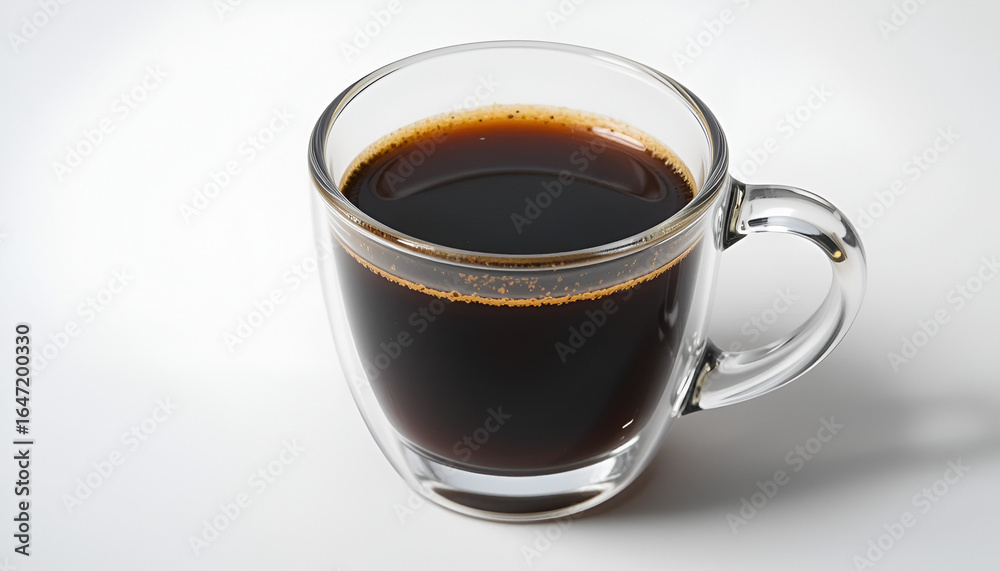 Naklejka premium Expresso coffee shot top view 