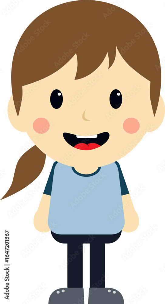 Colorful boy girl cartoon character illustration icon set Colorful boy girl cartoon character illustration icon set
