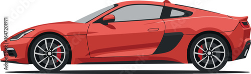 Red sports car side view