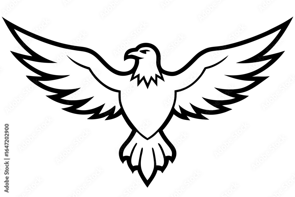 Fototapeta premium A vector silhouette of a flying dove with outspread wings, symbolizing peace and freedom