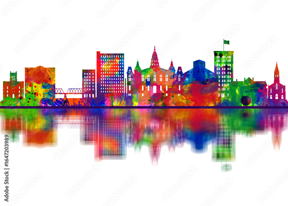 Obraz premium Lafayette Louisiana Skyline. Cityscape Skyscraper Buildings Landscape City Downtown Abstract Landmarks Travel Art