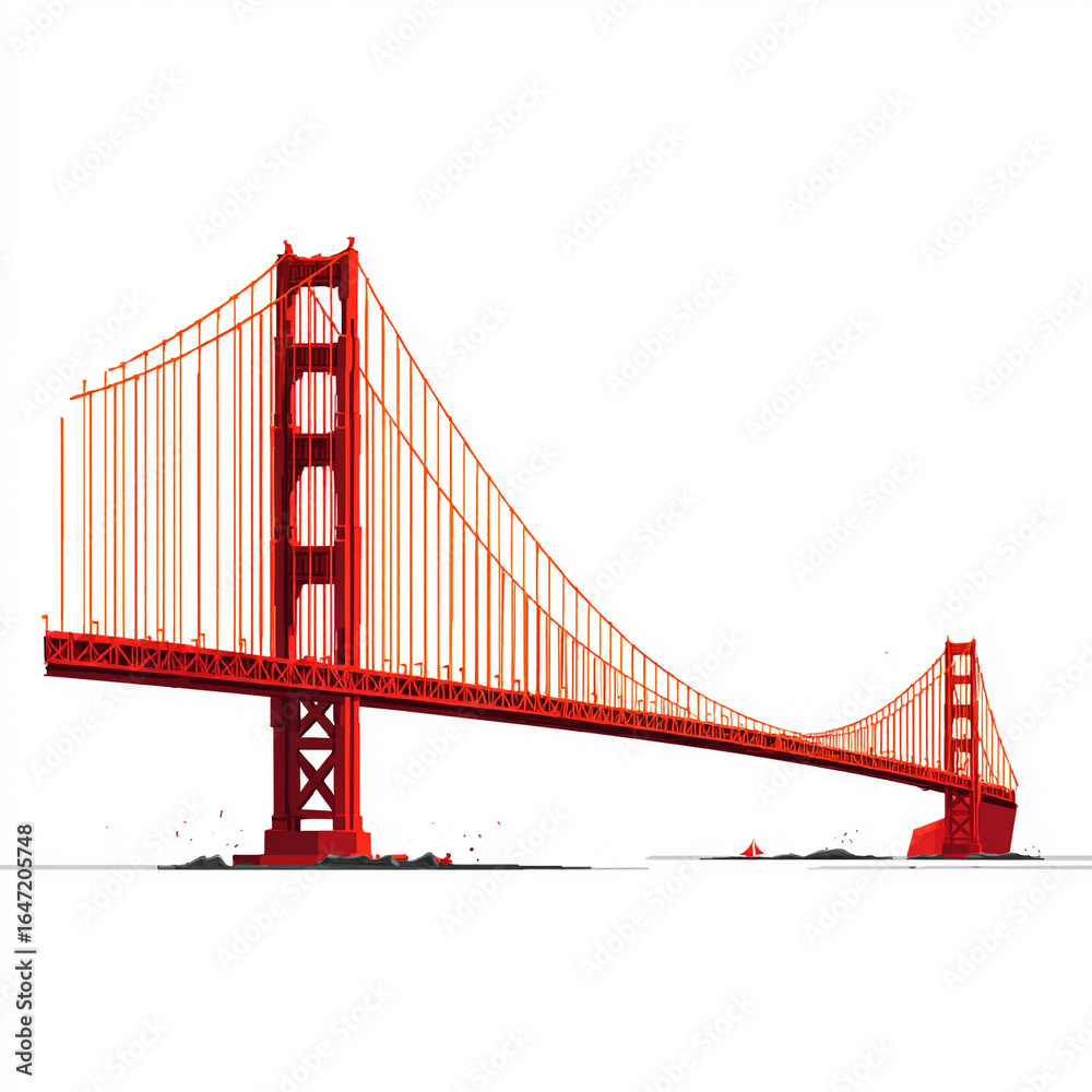 Fototapeta premium flat vector Golden Gate Bridge