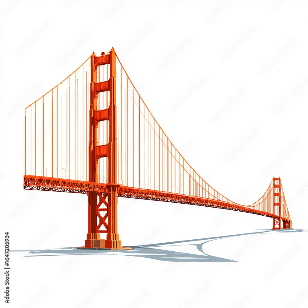 Obraz premium flat vector Golden Gate Bridge