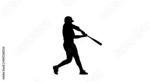 Baseball player silhouette batting