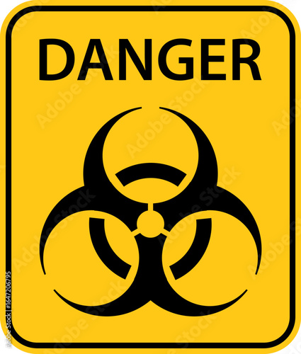 Caution danger radioactive Ionizing radiation material signage yellow printable sign. ionising radiation