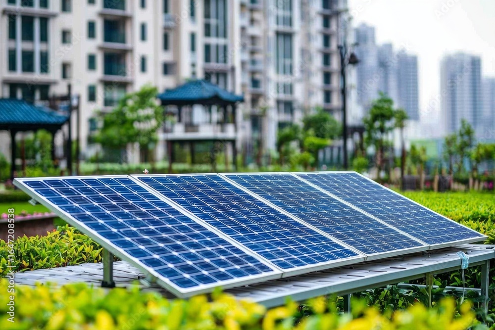 Fototapeta premium Innovative sustainable energy microgrids delivering electricity.