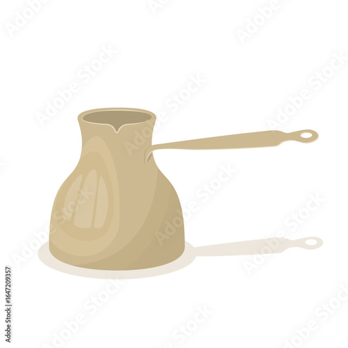  Cezve flat illustration. Traditional Turkish Brewing Pot