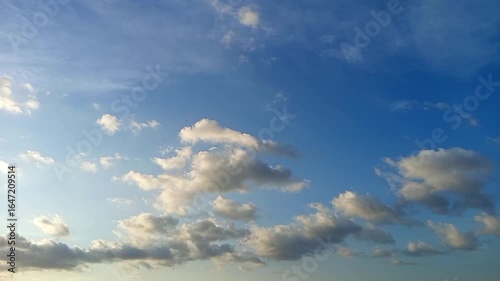 blue sky with clouds, Moving Clouds Timelapse