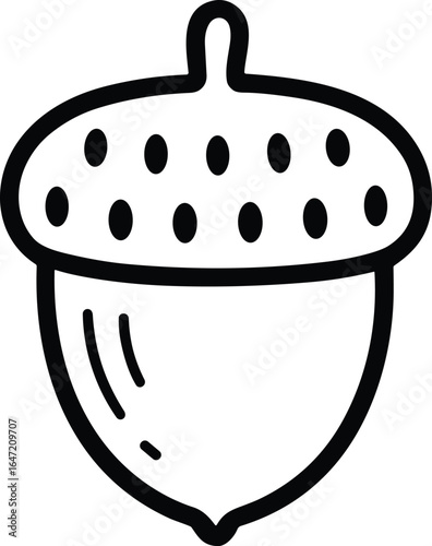 Acorn Outline – Minimal Autumn Nature Vector