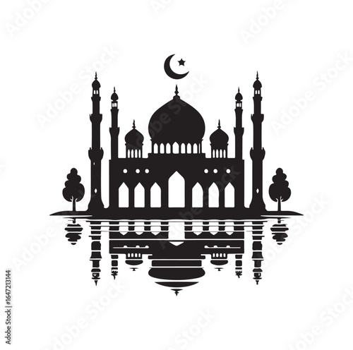 Eid Mubarak Vector Design with Islamic Architecture