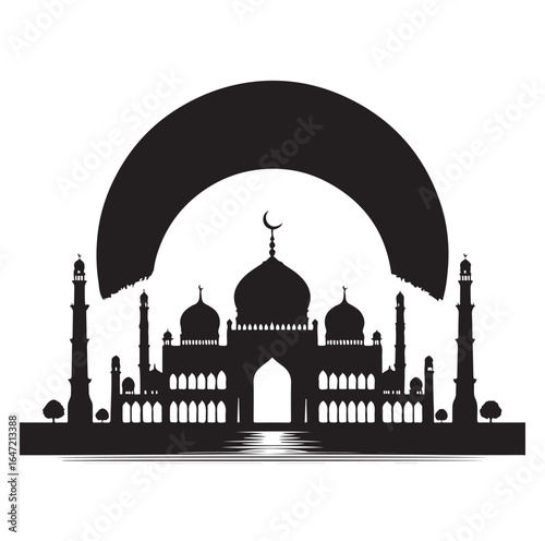 Eid Mubarak Vector Design with Islamic Architecture