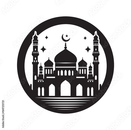 Eid Mubarak Vector Design with Islamic Architecture