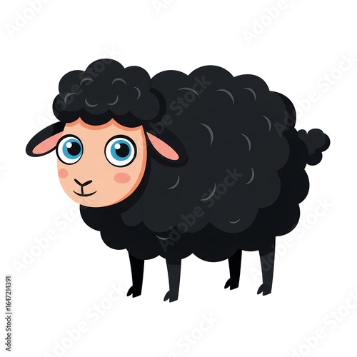 Wallpaper Mural Cute black sheep cartoon illustration isolated on white background Torontodigital.ca