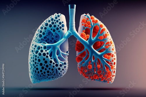 Human Lung model illness, Lung cancer and lung disease, Generative AI