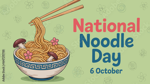 Celebrating National Noodle Day on October 6th with a Bowl of Delicious Asian Noodles and Cultural Designs