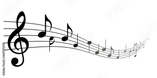 Musical notes flowing gracefully on a stave bringing a sense of melody and harmony illustration of musical notation for artistic themes