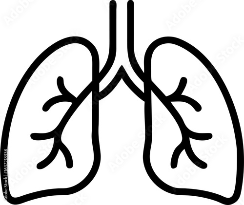 Human lungs icon medical symbol for health and respiration