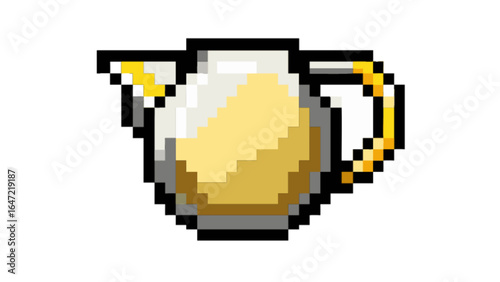 Pixel art lemonade pitcher illustration, pixelated lemonade jug graphic, retro style lemonade container