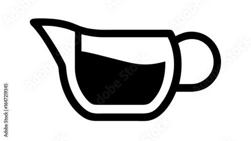 Vector graphic of gravy boat sauce boat pouring vessel for condiments and liquid seasoning icon design