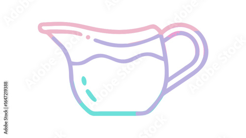Pastel gravy boat vector illustration for sauce serving and kitchenware design with modern aesthetic look