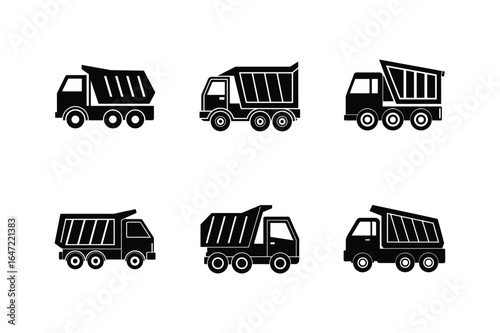 tipper truck silhouette vector illustration