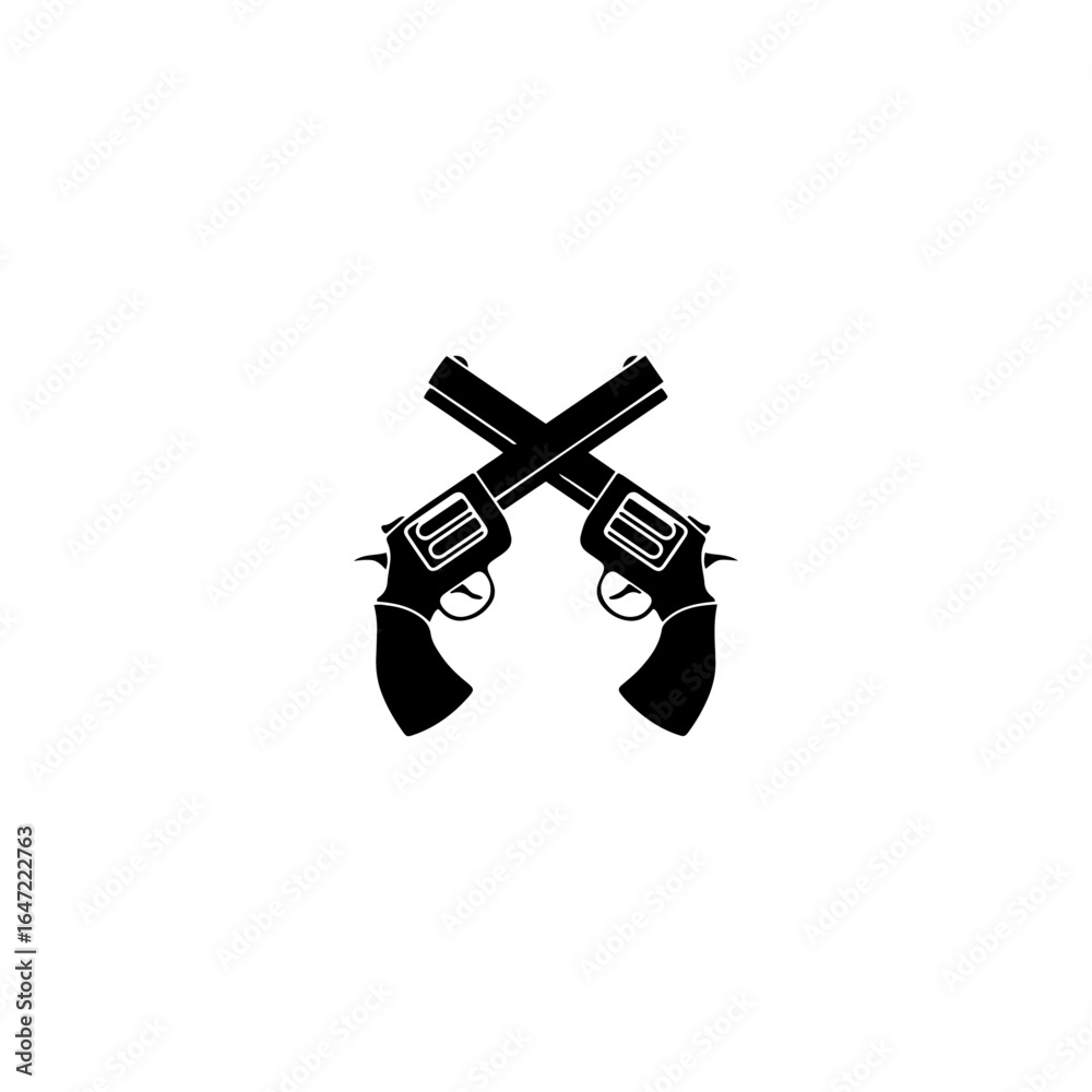Naklejka premium Pistol icon flat vector design. 