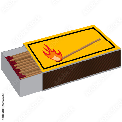 matchbox, open box of matches.