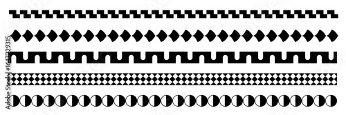 seamless Brutal shapes geometric brush stroke divider lines. vector illustration