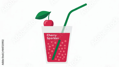 A simple flat design illustration of a red beverage in a clear glass tumbler with a white rim.