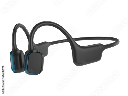 Black wireless bone conduction sports headphones
