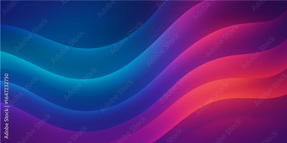 Obraz premium Vibrant abstract background featuring flowing blue and purple waves in a smooth, dynamic pattern