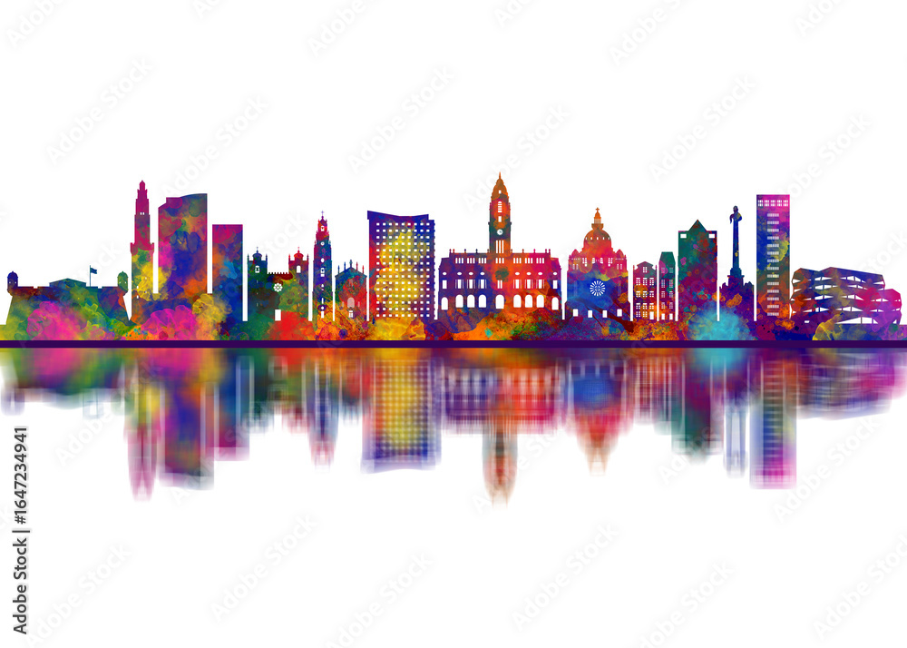 Obraz premium Porto Portugal Skyline. Cityscape Skyscraper Buildings Landscape City Downtown Art