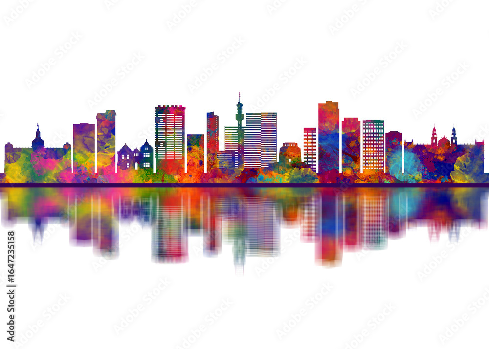 Fototapeta premium Pretoria South Africa Skyline. Cityscape Skyscraper Buildings Landscape City Downtown Art